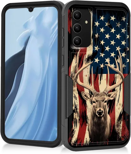 Vista 127 de Funda para Galaxy A14 5G, resistente de doble capa híbrida de policarbonato duro, goma suave, a prueba de golpes, funda protectora resistente