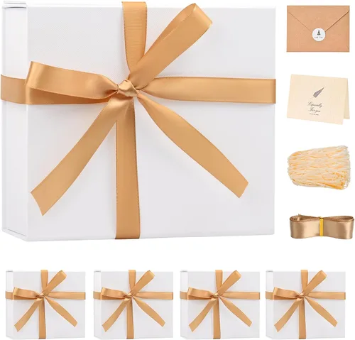 Vista 14 de LIFELUM Square Gift Box with Magnetic Lid, Card, Sticker, Ribbon, Shredded Paper Filler for Business, Wedding, Birthdays
