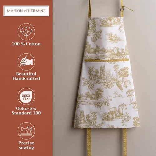 Vista 406 de Maison d' Hermine Delantales para mujer con bolsillo, 100% algodón (27.50 x 31.50 pulgadas)