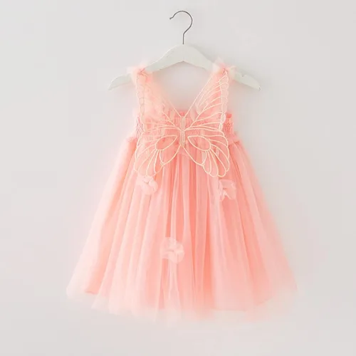 Vista 2 de Miipat Vestido de tul sin mangas para niñas pequeñas, vestido de tutú de mariposa floral para niñas pequeñas, vestidos de princesa para fiesta