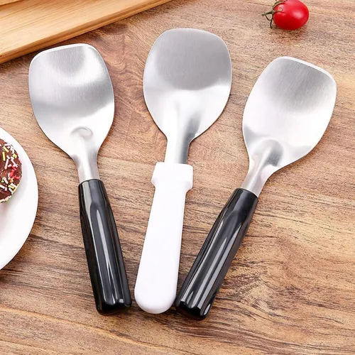 Vista 8 de 2 piezas de pala para helado, pala de helado, paleta de helado de acero inoxidable con mango de plástico, resistente y duradero, a prueba de doblez