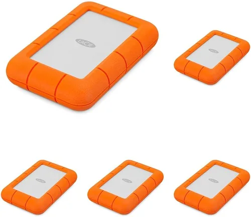 Vista 12 de LaCie Rugged HDD Externo Portátil de 5TB - Compatible con USB 3.0/2.0, Resistente a Golpes/Polvo/Lluvia para Mac y PC, Naranja, Gris