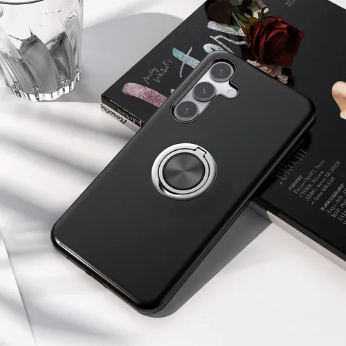 Vista 2 de Funda para Samsung Galaxy S26 con protector de pantalla de vidrio templado, híbrida 2 en 1, funda protectora delgada duradera con anillo magnético