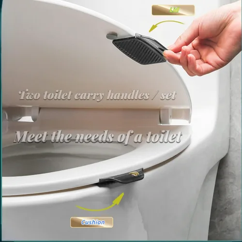 Vista 6 de Elevador de asiento de inodoro, 2 piezas pueden evitar tocar la manija de elevación de la tapa del inodoro, accesorios de baño modernos y prácticos