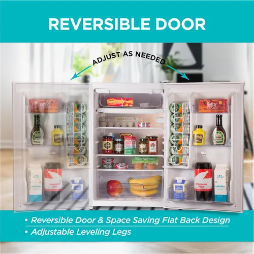 Vista 5 de BLACK+DECKER - Refrigerador compacto de 4.3 pies cúbicos con certificado ENERGY STAR, minirefrigerador de una sola puerta con congelador
