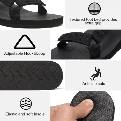 Vista 4 de CIOR - Sandalias deportivas para mujer, ligeras, con soporte de arco y plantilla estilo tapete de yoga ideales para exteriores, senderismo y agua