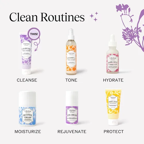Vista 8 de LilyAna Naturals Exfoliante facial de carbón, exfoliante facial, exfoliante de microdermoabrasión, productos para el cuidado facial de la piel