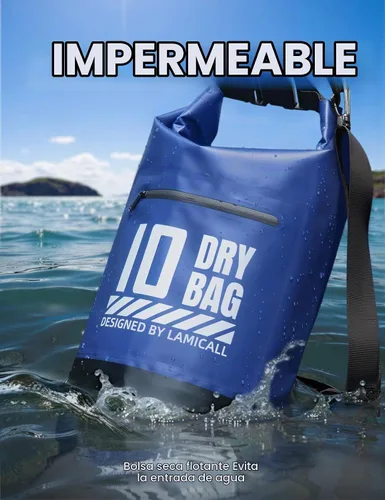 Vista 3 de Lamicall Mochila impermeable con bolsa para teléfono 5L/10L/20L/30L/40L Azul marino