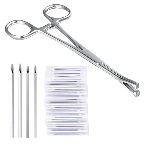 Vista 14 de DJCIW Abrazaderas de piercing para tabique, alicates de perforación de acero inoxidable quirúrgico de 6 pulgadas, herramientas de perforación