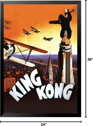 Vista 5 de Buyartforless Póster enmarcado de King Kong Orange Brown (36 x 24 pulgadas)
