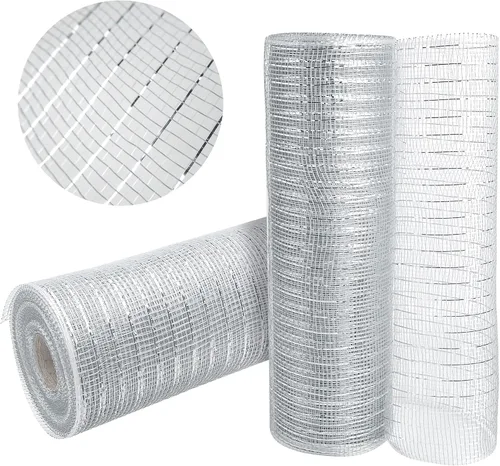 Vista 28 de 2 rollos de cinta de malla verde manzana decorativa de 10 pulgadas x 30 pies, rollos de malla de poli verde lima para suministros de corona DIY