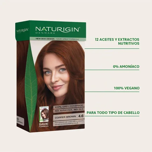 Vista 5 de Naturigin coloración permanente para cabello, Café Cobre