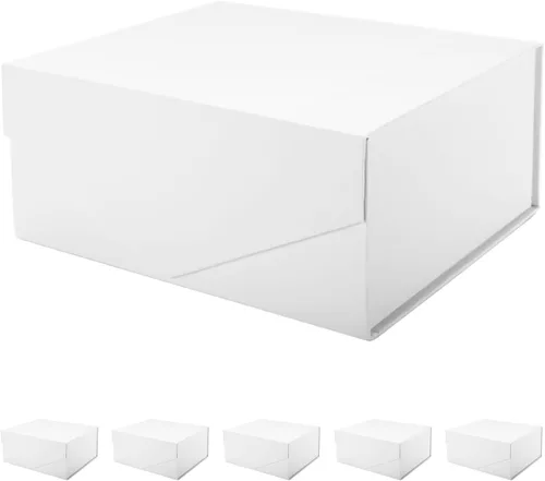 Vista 27 de PACKHOME Caja de regalo grande con tapa de 13.5 x 9 x 4.1 pulgadas, resistente caja de regalo plegable con cierre magnético