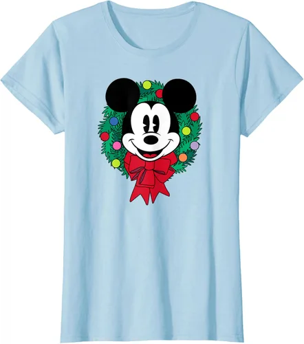Vista 19 de Amazon Essentials Camiseta navideña festiva de Mickey Mouse para hombre, color azul, talla S Blanco