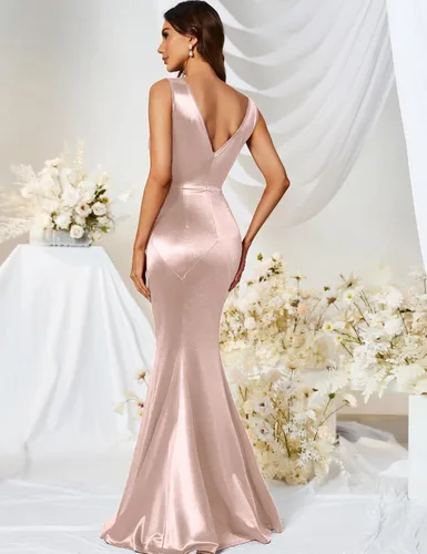 Vista 4 de Vestido de noche formal sin mangas de sirena elegante de los años 30 para mujer