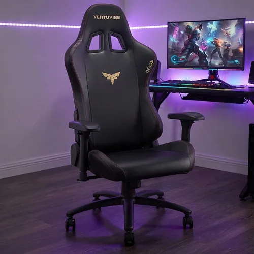 Vista 2 de Silla para juegos con reposabrazos ajustables 4D, reclinable de 170° y capacidad de 320 libras, silla ergonómica de computadora de respaldo alto