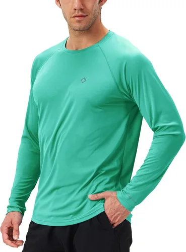 Vista 2 de NAVISKIN - Camisas de protección contra erupciones para hombre, camisetas de natación FPU 50+ con protección solar ultravioleta, de manga larga
