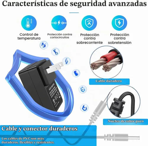 Vista 3 de Adaptador de cargador de fuente de alimentación de 15 V 2 A, cargador de CC en 15 V, fuente de alimentación de 15 V CC, cable de alimentación de CC
