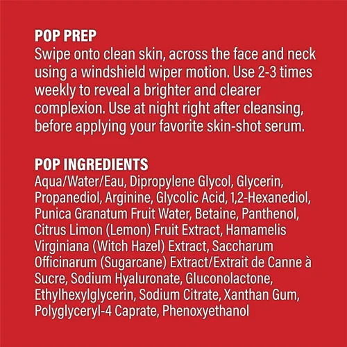 Vista 6 de POP Beauty POMPOM PEEL - 40 almohadillas exfoliantes preempapadas, renovadoras, purificadoras, iluminadoras, alisas, granadas, hamamelis, ácido