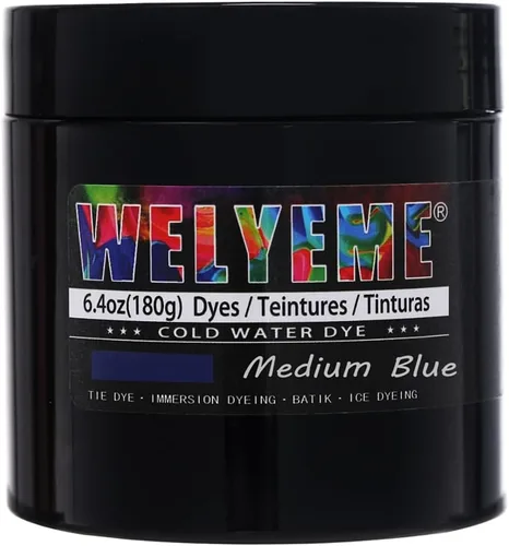 Vista 35 de Polvo de tinte para agua fría, surtido de 8 colores, 7/2-oz. frascos a granel, para teñido anudado, batik, teñido con hielo