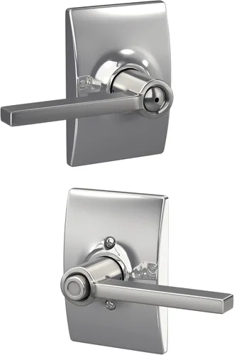 Vista 63 de Schlage F51A LAT 716 Latitude - Manija de puerta con bloqueo de entrada con llave, en acabado de bronce envejecido