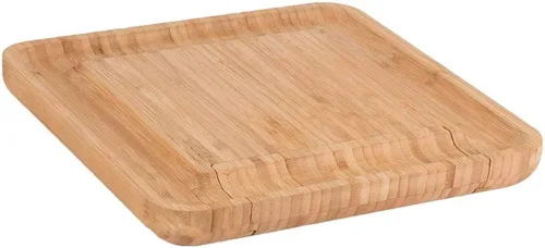 Vista 3 de COMMERCIAL CHEF Tabla de cortar de bambú de alta calidad, juego de madera para charcutería, bandeja para servir, juego de 4 cuchillos de acero