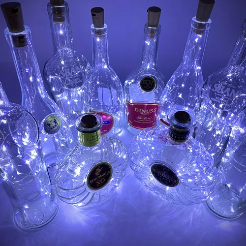 Vista 7 de MUMUXI Luces de Botella de Vino con Interruptor de Corcho [Paquete de 10] Luces de Botella de 20 LED de 3.3 pies Fáciles de Usar Luces de Corcho