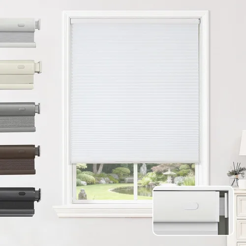 Vista 10 de Joydeco Persianas celulares sin cordones, persianas opacas para ventanas de interior, persianas opacas para aislamiento térmico y reducción de ruido