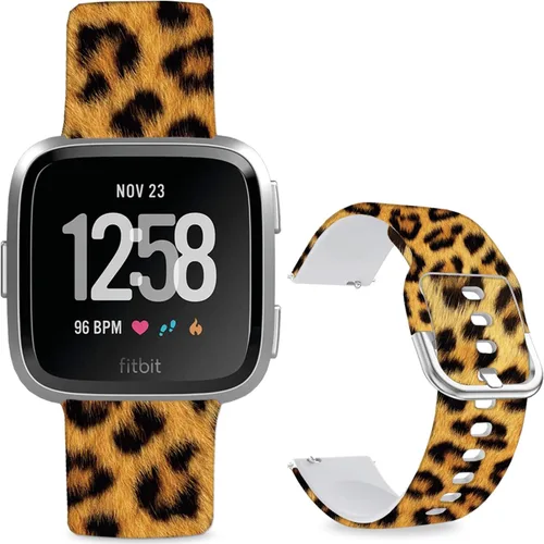 Vista 18 de Correas de reloj de silicona suave compatibles con Fitbit Versa 2/Versa/Fitbit Versa Lite/SE, correa de repuesto con bonito patrón floral de 0.98