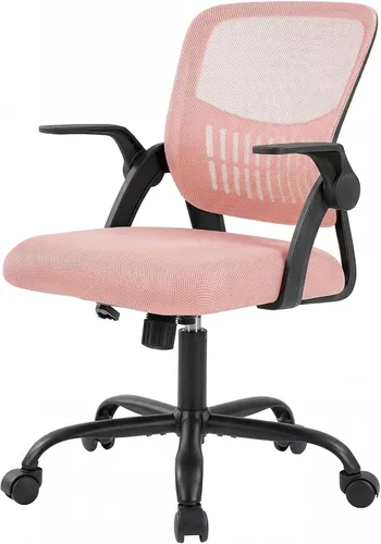 Vista 22 de Sweetcrispy Silla ejecutiva de gestión de oficina en casa, silla ergonómica de malla ajustable giratoria de escritorio para computadora con soporte