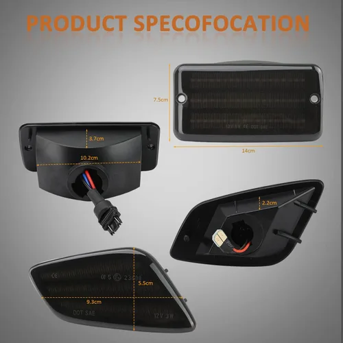 Vista 8 de Bestview Luz de Señal de Giro Delantera y Luz Marcadora Lateral LED Compatible con Jeep Wrangler TJ 1997-2006, Kit de Luz de Señal de Giro