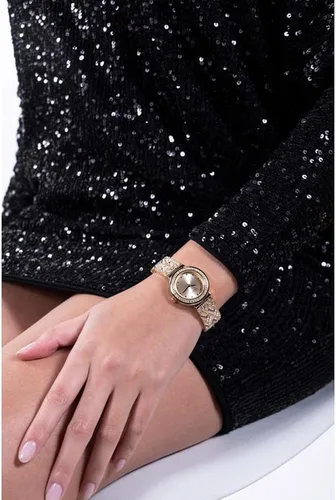 Vista 6 de GUESS US - Reloj analógico dorado para mujer Oro