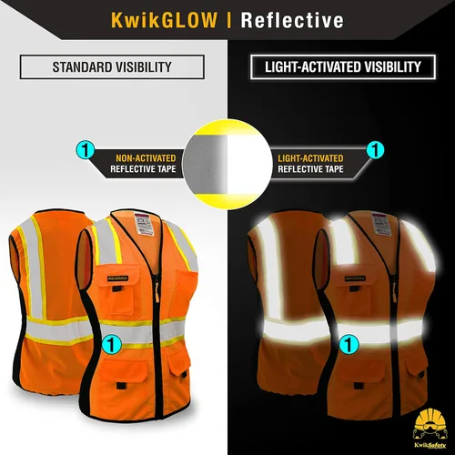 Vista 7 de KwikSafety - Charlotte, NC - FIRST LADY Safety Vest for Women, High Visibility Reflective Strips, Meets ANSI & OSHA