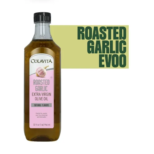 Vista 8 de Aceite de Oliva con ajo tostado extra virgen Colavita, 32 onzas