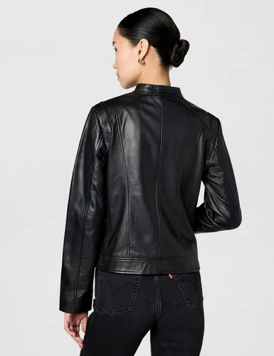 Vista 3 de Cole Haan womens Zip Front Fully Lined Leather Coat
