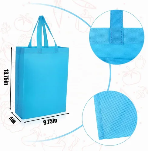 Vista 4 de Boao Paquete de 40 bolsas de compras reutilizables a granel de 14 x 10 x 4 pulgadas, bolsas de compras para comestibles, bolsas de tela no tejida