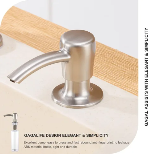 Vista 3 de GAGALIFE Dispensador de jabón para fregadero de cocina con botella grande de 17 onzas, dispensador de jabón para fregadero de cocina, recarga desde
