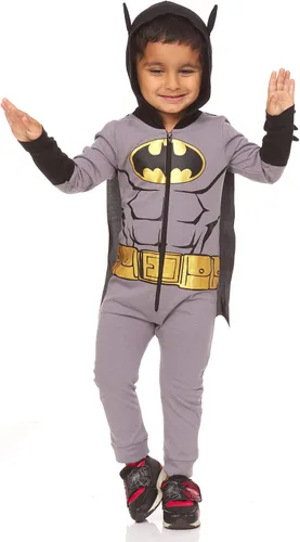 Vista 5 de DC Comics Toddler Boys Superhero Costume - Zip Up Jumpsuit with Cape