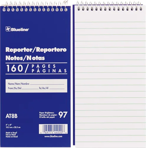 Vista 2 de Blueline Cuaderno Reporter / Bloc de notas, 4 x 8 pulgadas, 160 páginas / 80 hojas (AT8B)