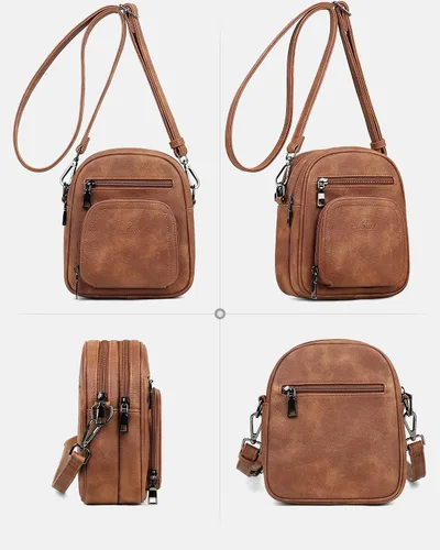 Vista 8 de FADEON Mini bolsos cruzados para mujer, bolso cruzado pequeño, bolso cruzado de diseñador, bolsa de hombro, ranura para tarjetas