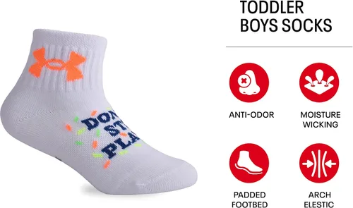 Vista 2 de Under Armour Paquete múltiple de calcetines estampados para niños