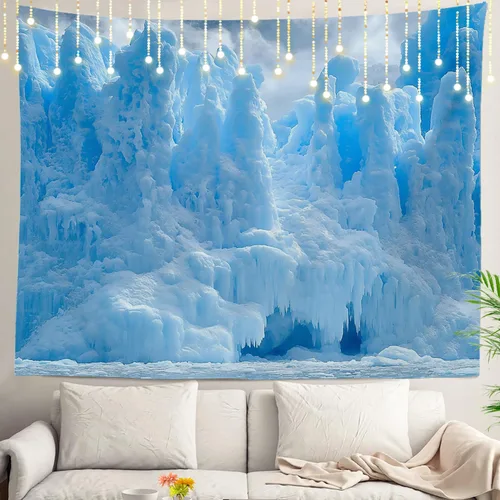 Vista 33 de Shrahala Tapiz de pared de hojas de arce otoñal, hojas rojas llameantes, fondo negro, tapiz grande para colgar en la pared, tapiz decorativo