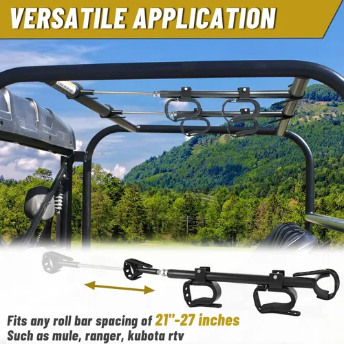 Vista 2 de StarknightMT Portaarmas para UTV - Portaarmas Aéreo para UTV Soporte de Techo para Armas/Arcos con Acolchado Suave, Ajustable se Adapta a Espaciado