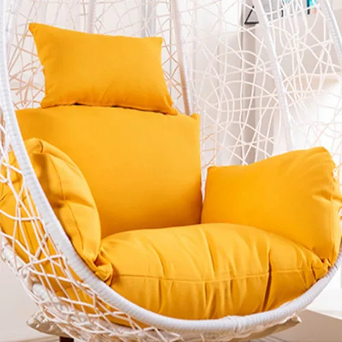 Vista 8 de Cojín para silla con columpio, impermeable, suave, para colgar huevos, para patio, con almohada, para interiores y exteriores