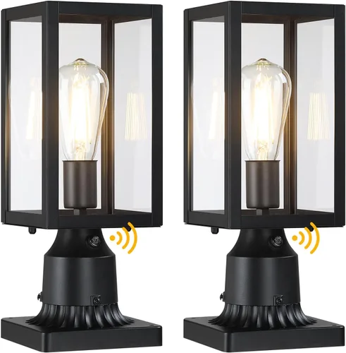 Vista 11 de Luz de poste de 16.6 pulgadas para exteriores, lámpara grande de 3 luces, moderna iluminación exterior de pilar impermeable, poste de farol