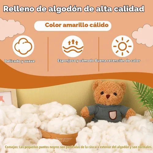 Vista 3 de ZXIIXZ 200g/0.44lb de Relleno de Algodón, (7oz-4.4 lb) Relleno Natural de Algodón para Animales de Crochet de Peluche, Relleno de Fibra Premium