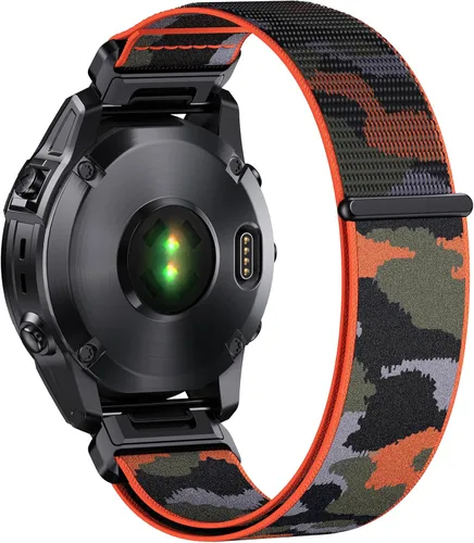 Vista 9 de Compatible con Garmin Fenix 8/8 Pro 2.008 in/Fenix 7X/6X/6X Pro/5X/5X Plus, correa de reloj de nailon de 1.024 in de ajuste rápido, correa