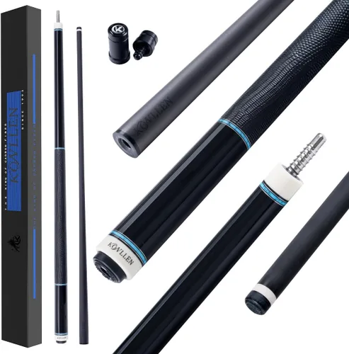 Vista 13 de KONLLEN 2.0 Carbon Fiber Pool Cue, Low Deflection Shaft Pro taper cue with 11.8mm or 12.5mm tip, ebony inlay design and adjustable weight system