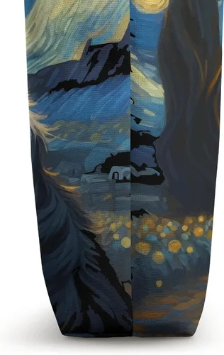 Vista 3 de Stellar Canine Dreamscape Border Collie Starry Night Tote Bag