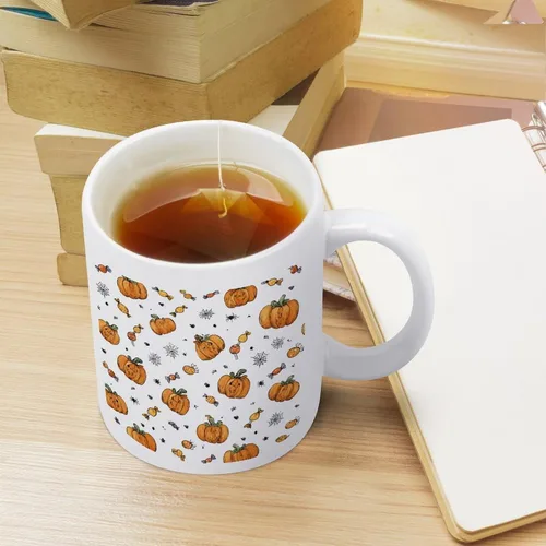 Vista 4 de Taza de cerámica de calabaza con telarañas, taza de viaje para papá, regalo único para el día del padre, marido, hombres, él